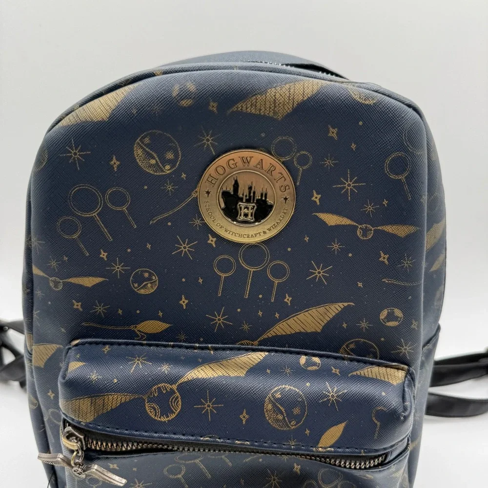 Harry Potter Bioworld Mini Backpack‎ Small Blue Quidditch Golden Snitch Hogwarts
